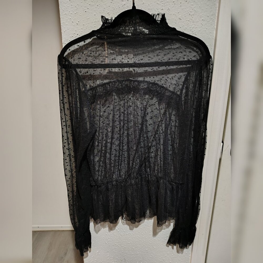 Forever 21 Sheer Mesh Ruffled Blouse - Picture 2 of 4